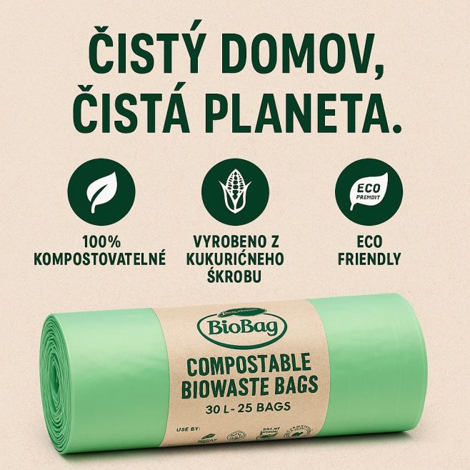 🌱 Udělejte krok k udržitelnosti! Kompostovatelné sáčky BioBag na bioodpad (30L) jsou vyrobeny z přírodních materiálů na...